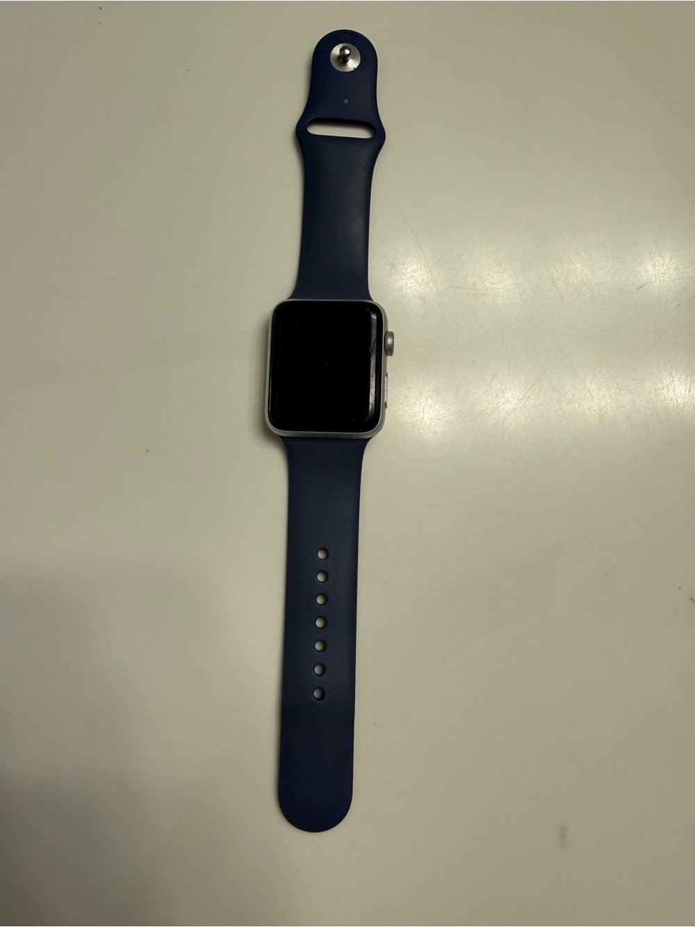 Apple Watch with Deep Blue Sport Band